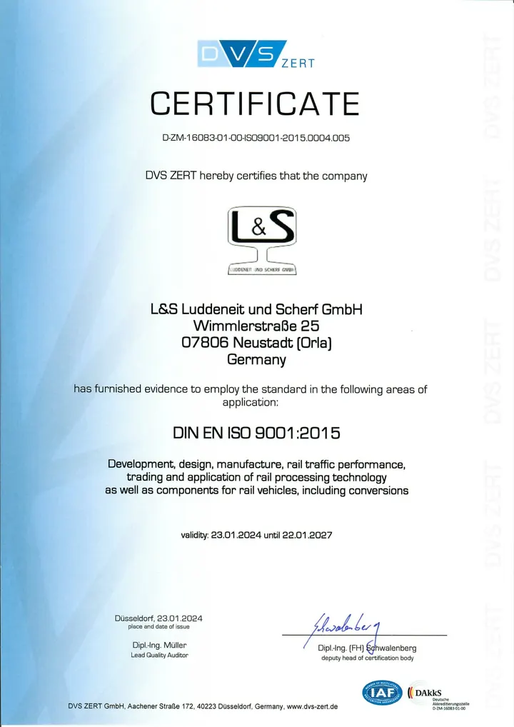 Zertifikat ISO 9001:2024