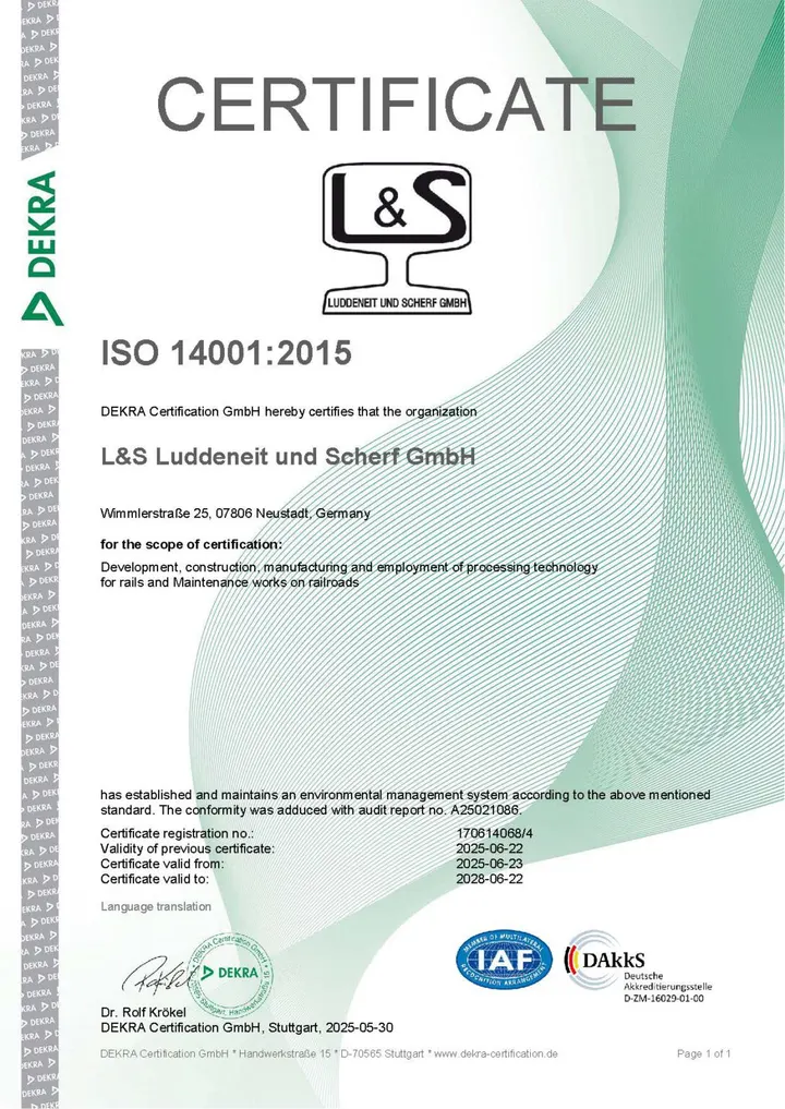 Zertifikat ISO 14001